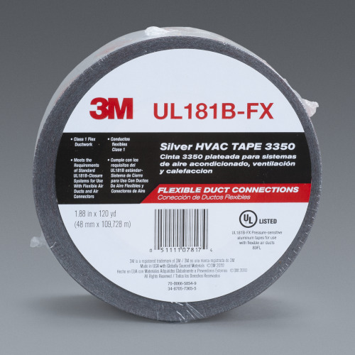 3M Metallized Flexible Duct Tape 3350 Silver 48 mm × 109.6 m 3.1 mil